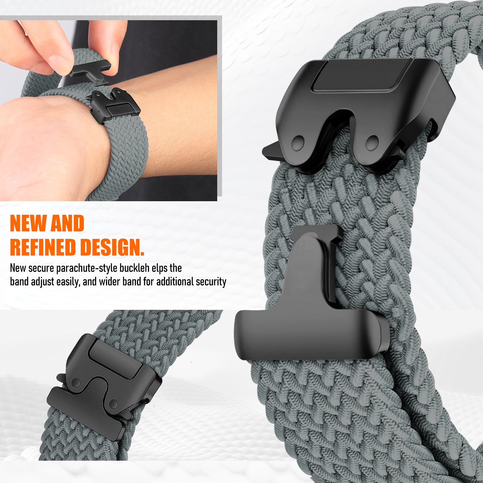 Correa trenzada con hebilla-P Google Pixel Watch 3 - 45mm (gris)