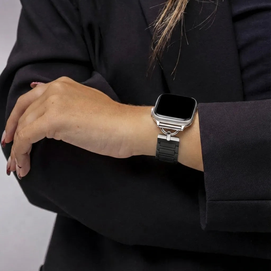 Bandz Correa silicona magnético 'fino' Apple Watch (negro)