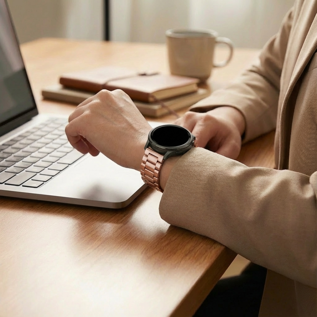 Bandz Correa acero 'Classic' Garmin Approach S42 (rosa)