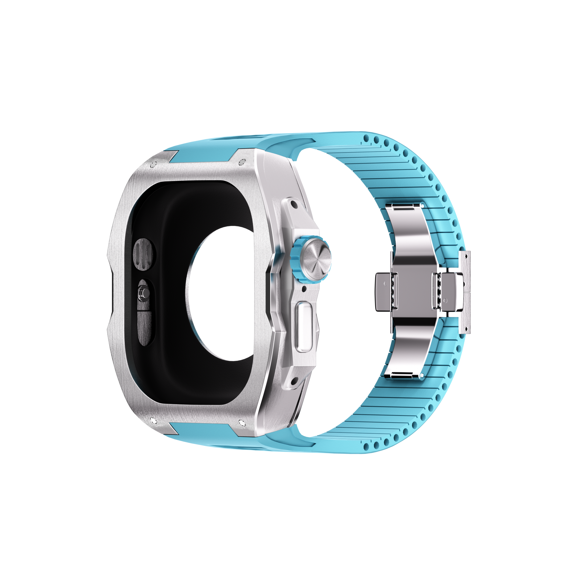 Reqior Apple Watch Ultra Case with Rubber Strap (Blue)