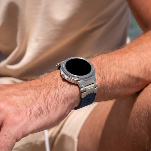 Correa silicona 'Explorer' Samsung Galaxy Watch 8 40mm (azul con titanio)