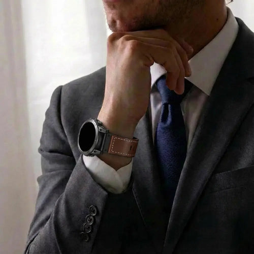 Garmin Descent Mk1 Premium Leather Strap (Dark Brown)