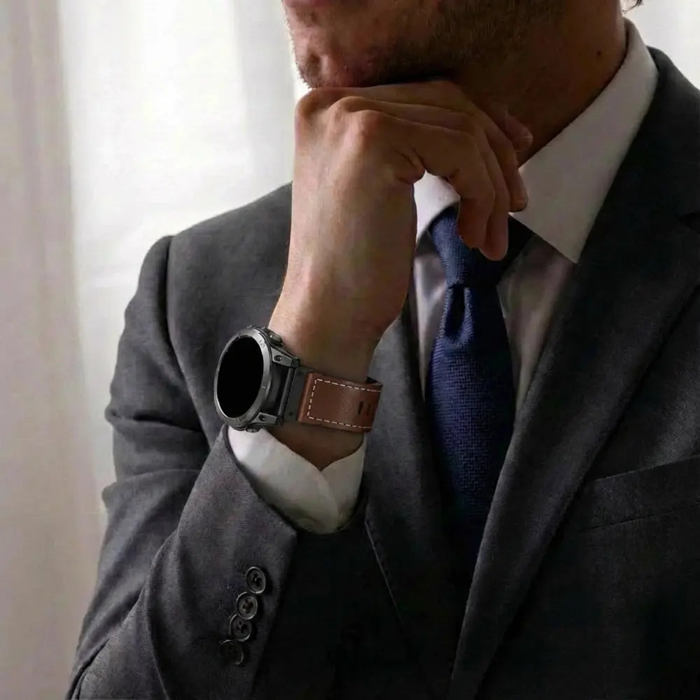 Amazfit T-Rex Ultra 2 Premium Leather Strap (Silver)