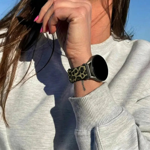 Bandz Garmin Vivoactive 6 Elastic Nylon Strap ('Leopard')