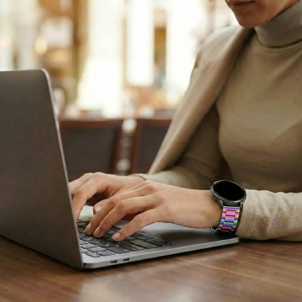 Bandz Garmin Vivoactive 6 stalen band 'Classic' (parelmoer)