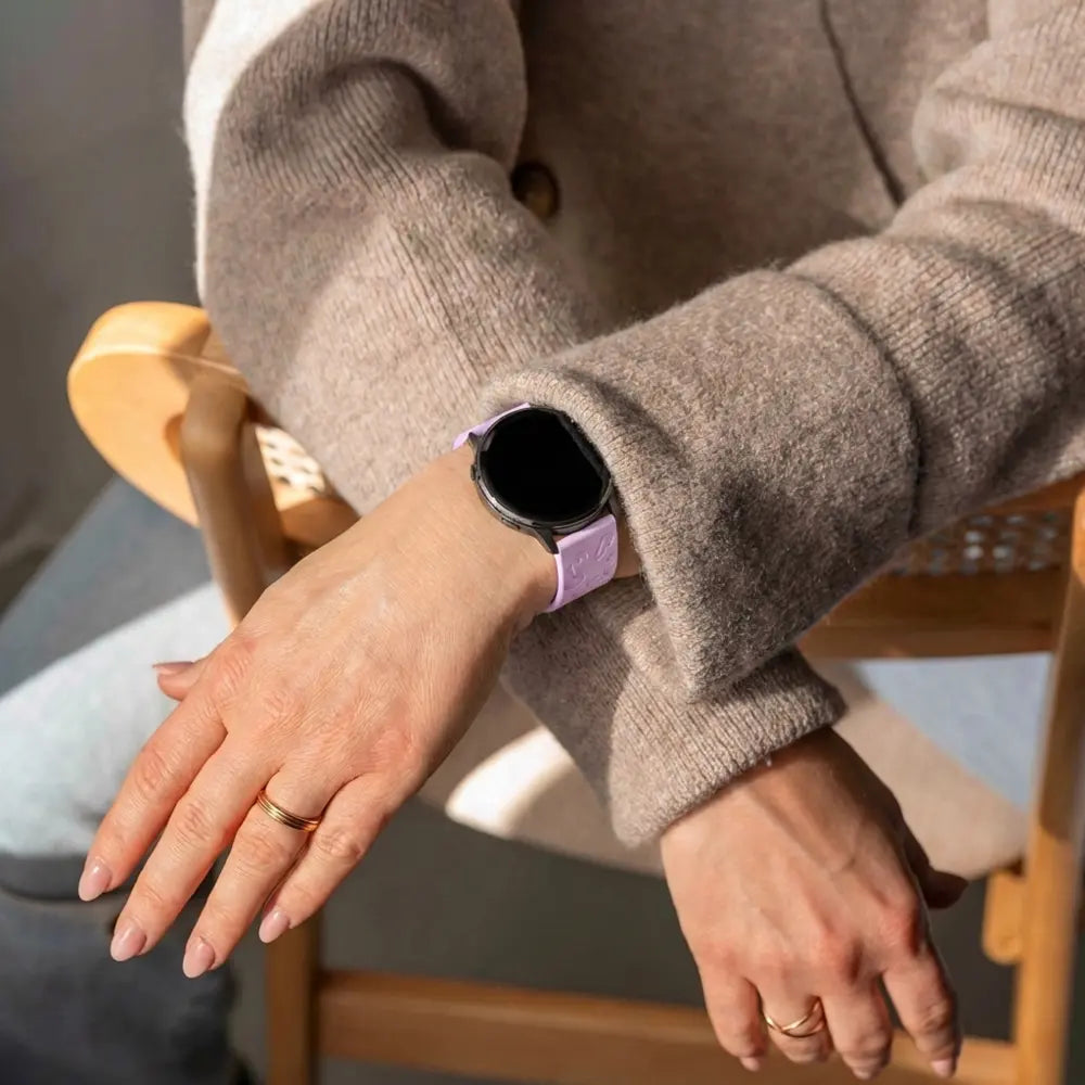 Bandz Garmin Vivoactive 4s Silicone Strap 'Leopard' (Light Purple)