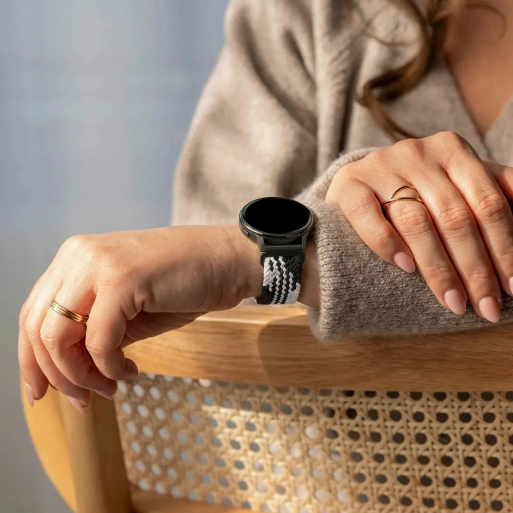 Bandz Garmin Approach S40 Braided Strap 'Parachute' (Black/White)