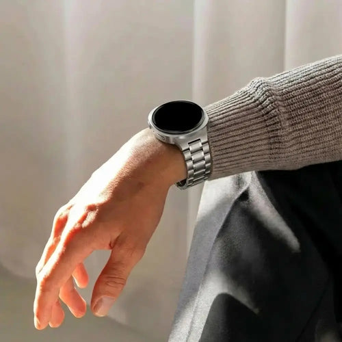 Bandz Samsung Galaxy Watch 8 Classic stalen band 'Deluxe' (zilver)