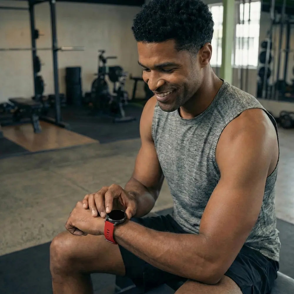 Bandz Correa deportiva con hebilla Garmin Vivoactive 4s (rojo/negro)
