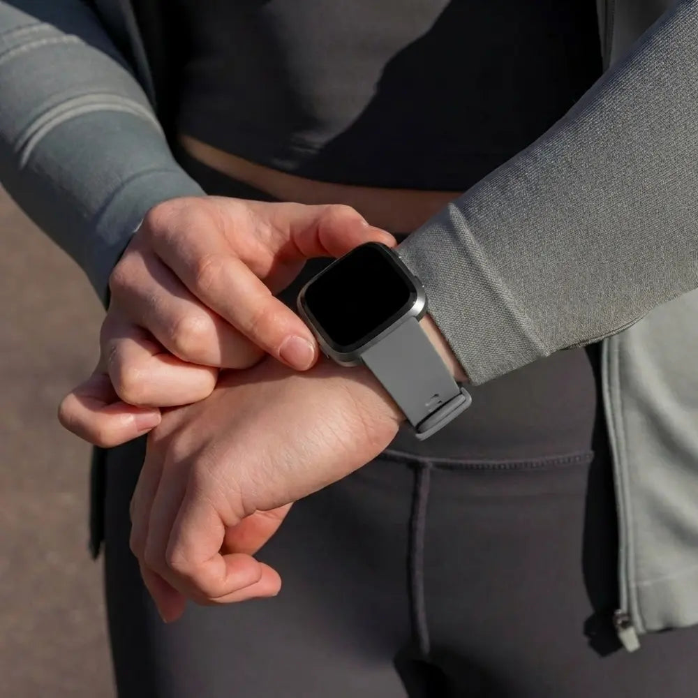 Fitbit Versa-Versa 2 Silicone Strap with Buckle (Grey)