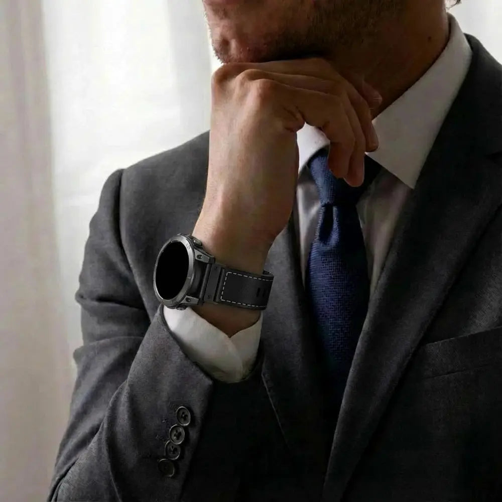 Correa cuero 'Premium' Amazfit T-Rex Ultra 2 (negro)