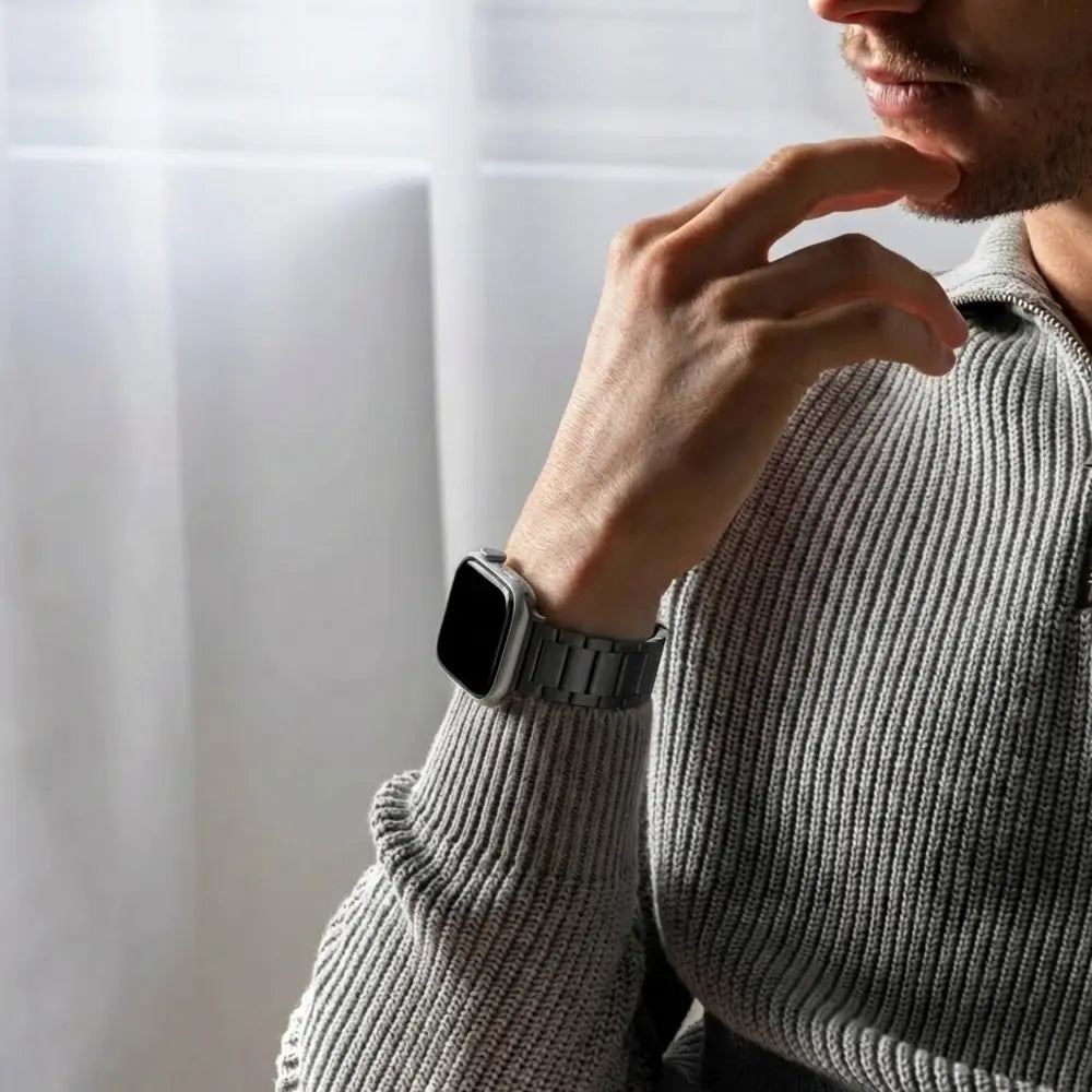 Apple Watch Luxury Metal Strap 'Slim' (Black)