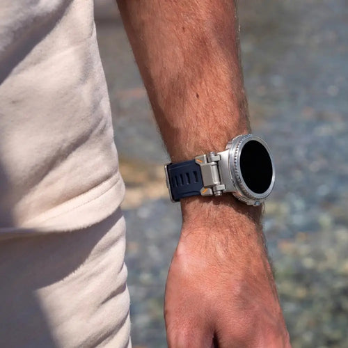 Correa silicona 'Explorer' Samsung Galaxy Watch 8 40mm (azul con titanio)