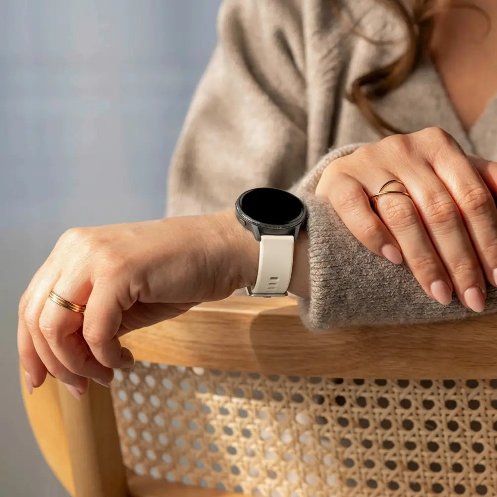 Bandz Garmin Vivoactive 4s siliconen band 'Classic' (sterrenlicht)