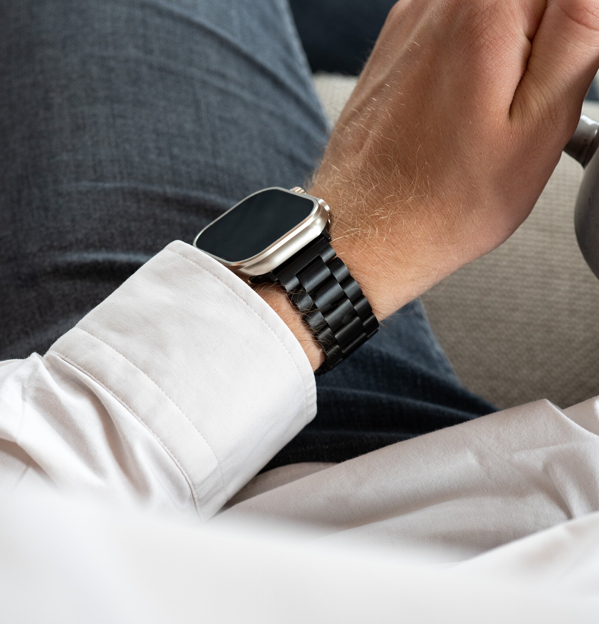 Correa acero Apple Watch (gris oscuro)