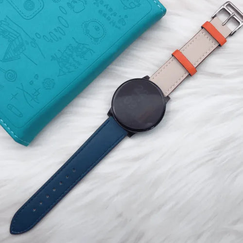 Correa cuero 'Duo' ICE Smart TKS Rectangular 1.41 (blanco/azul)