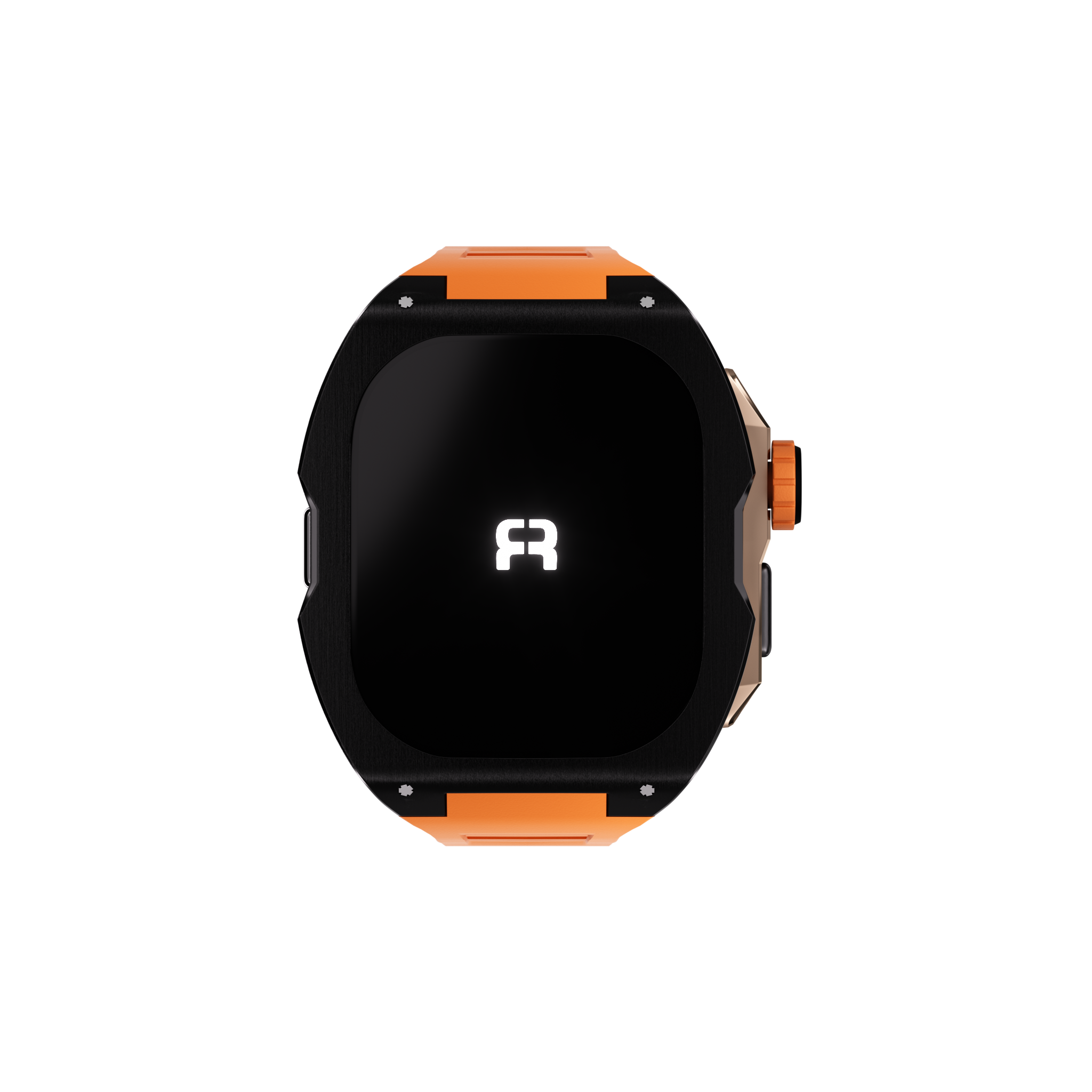 Reqior Funda con correa de goma Apple Watch Ultra (negro/naranja)