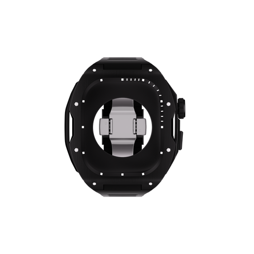 Reqior Funda con correa de goma Apple Watch 45mm (negro)