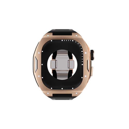 Reqior Funda con correa de goma Apple Watch 45mm (rosa dorado)
