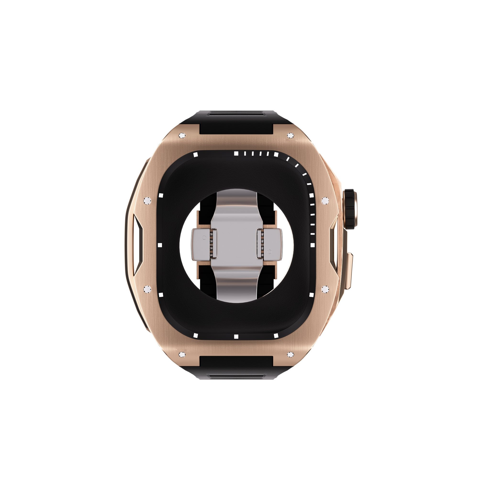 Reqior Apple Watch 45mm Case with Rubber Strap (Rose Gold)