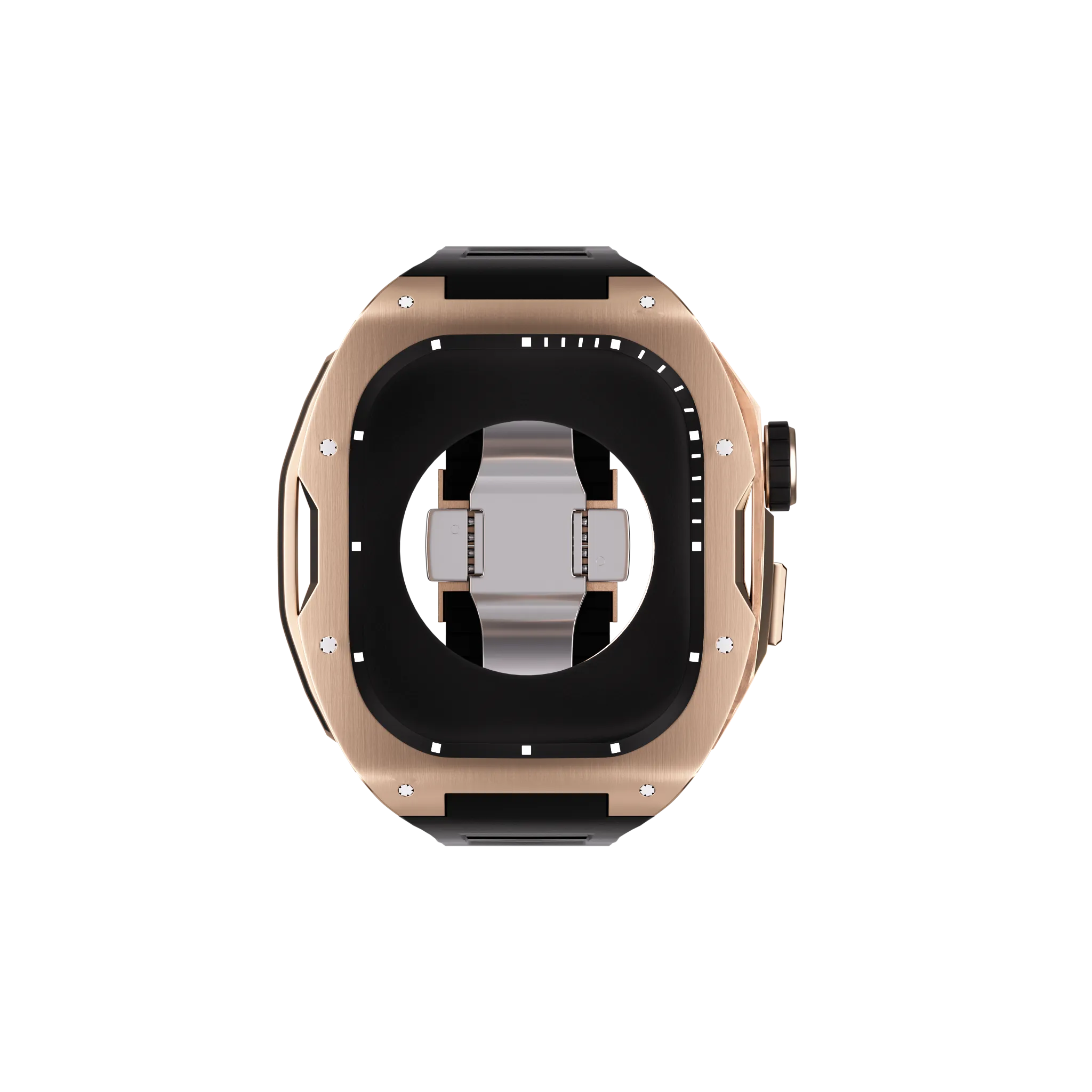 Reqior Funda con correa de goma Apple Watch 45mm (rosa dorado)