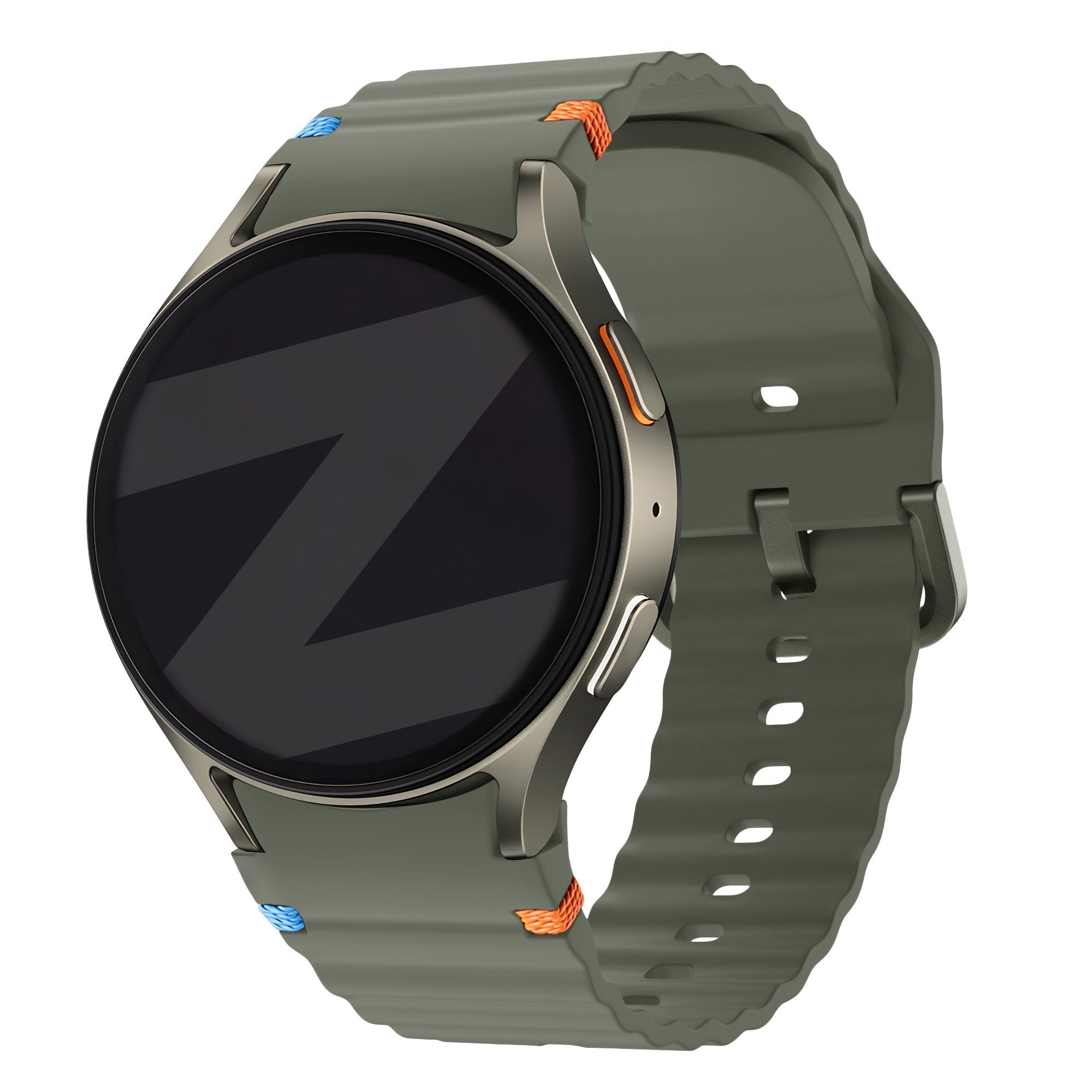 Bandz Samsung Galaxy Watch 4 Classic 42mm Wave Strap 'Easy Fit' (Green)