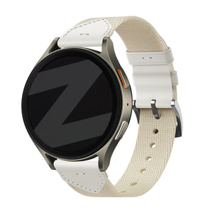 Bandz Correa cuero híbrida 'Easy Fit' Huawei Watch GT 5 Pro - 42mm (blanco estrella)
