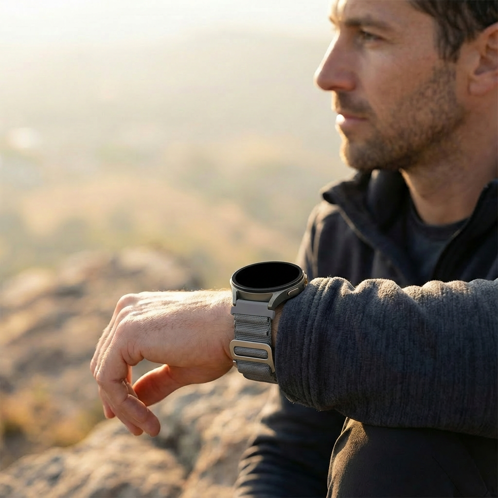 Bandz Correa nylon Alpine TicWatch 22mm (gris)