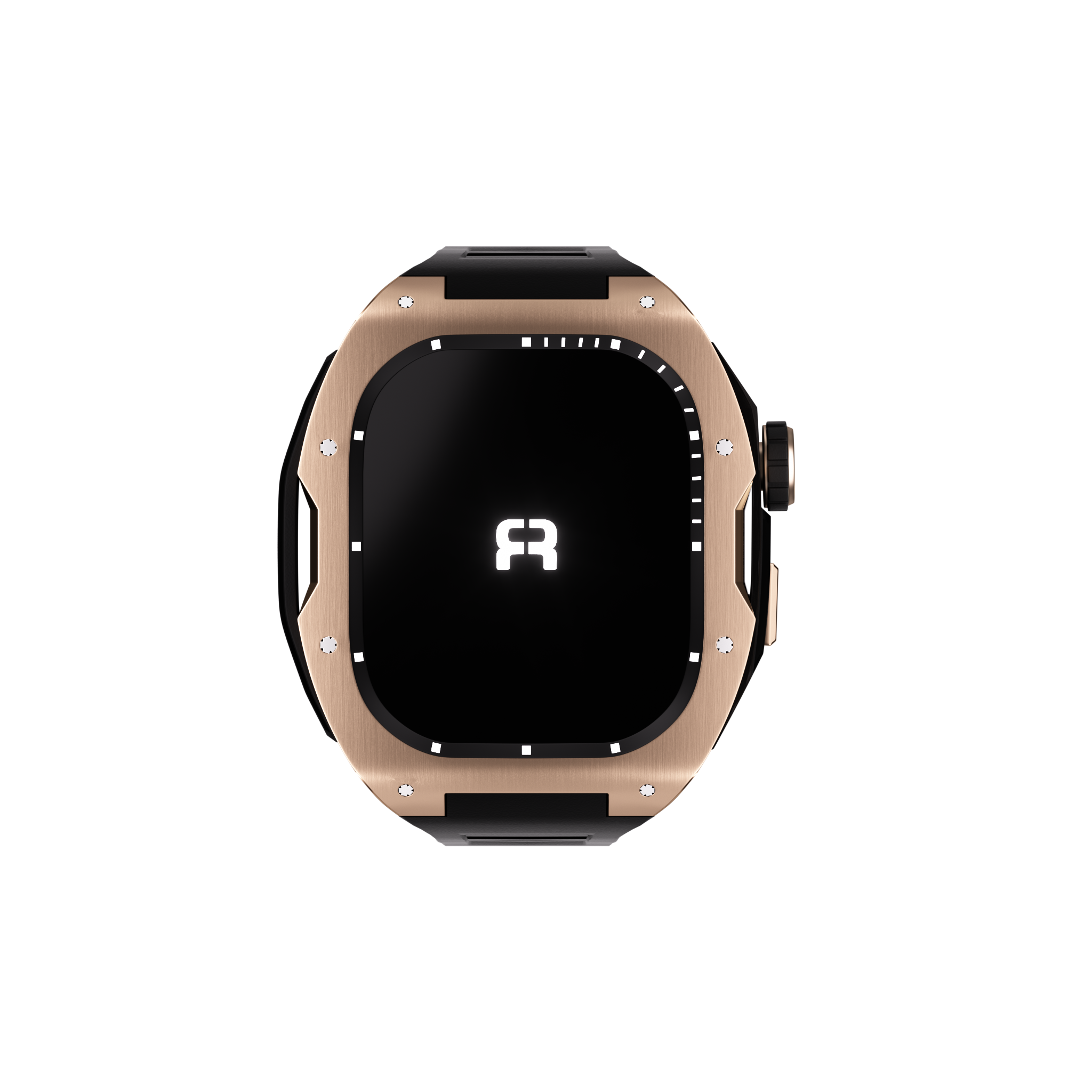 Reqior Funda con correa de goma Apple Watch 45mm (rosa dorado/negro)