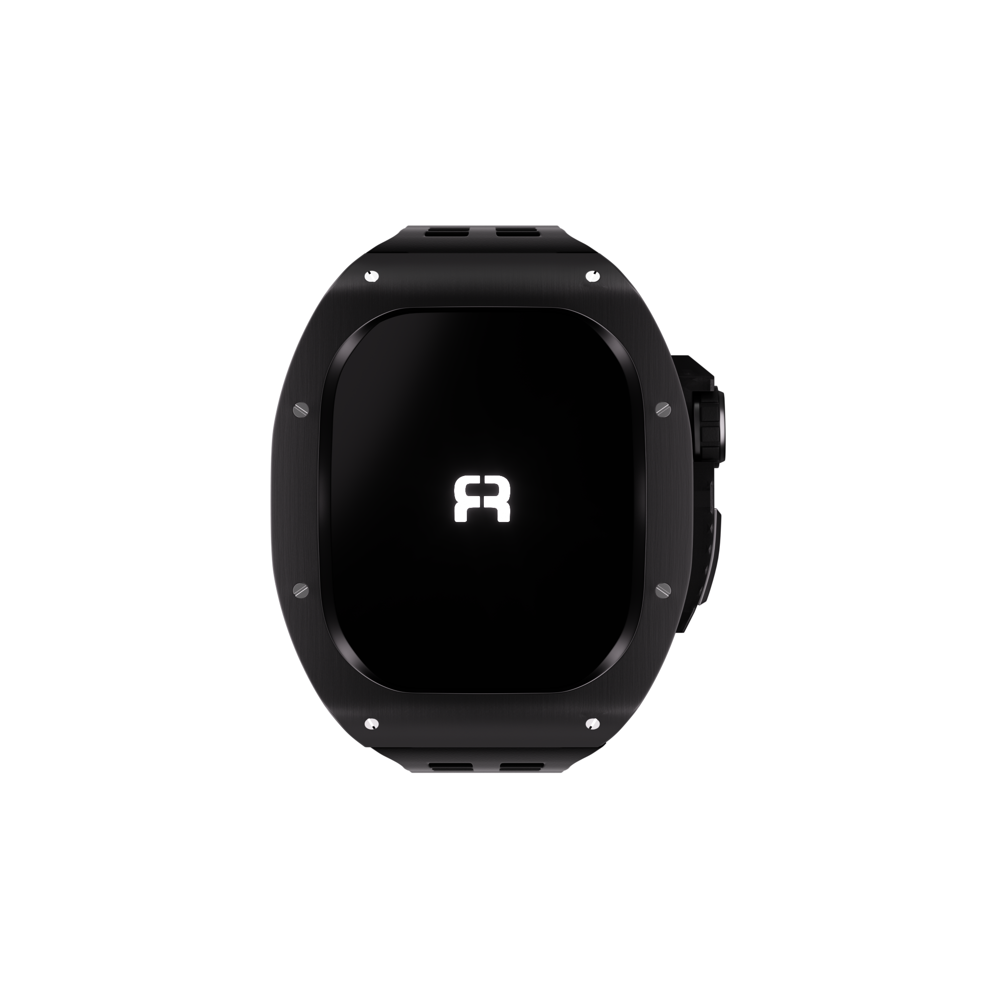 Reqior Funda de polímero y metal con correa de goma Apple Watch 45mm (negro)