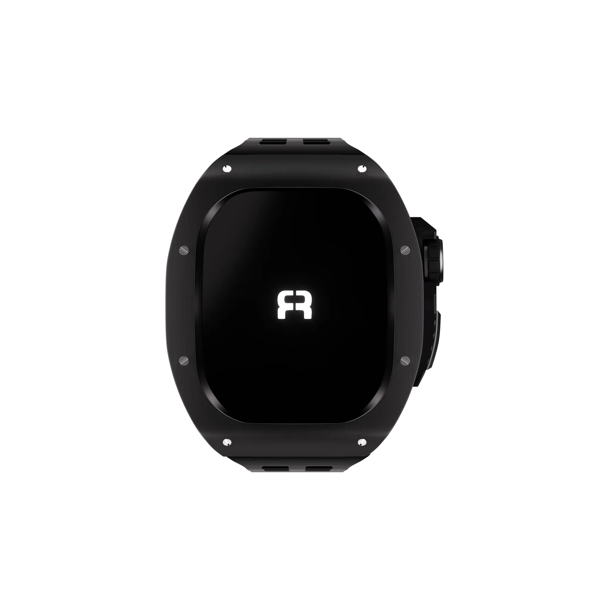 Reqior Funda de polímero y metal con correa de goma Apple Watch 45mm (negro)