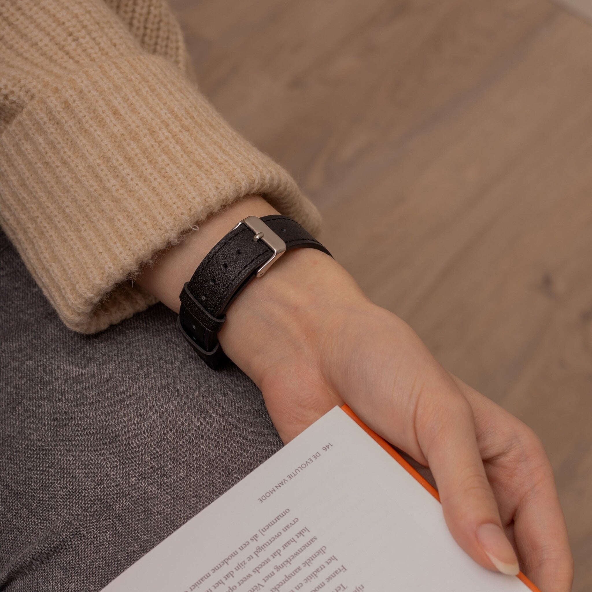 Correa cuero Samsung Galaxy Watch 42mm (negra elegante)