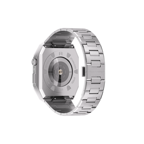 Reqior Funda con correa de acero 'Nautilus' Apple Watch 45mm (plateado)