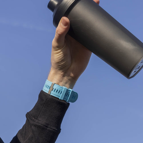 Correa silicona brillante Garmin Fenix 7x (azul claro)
