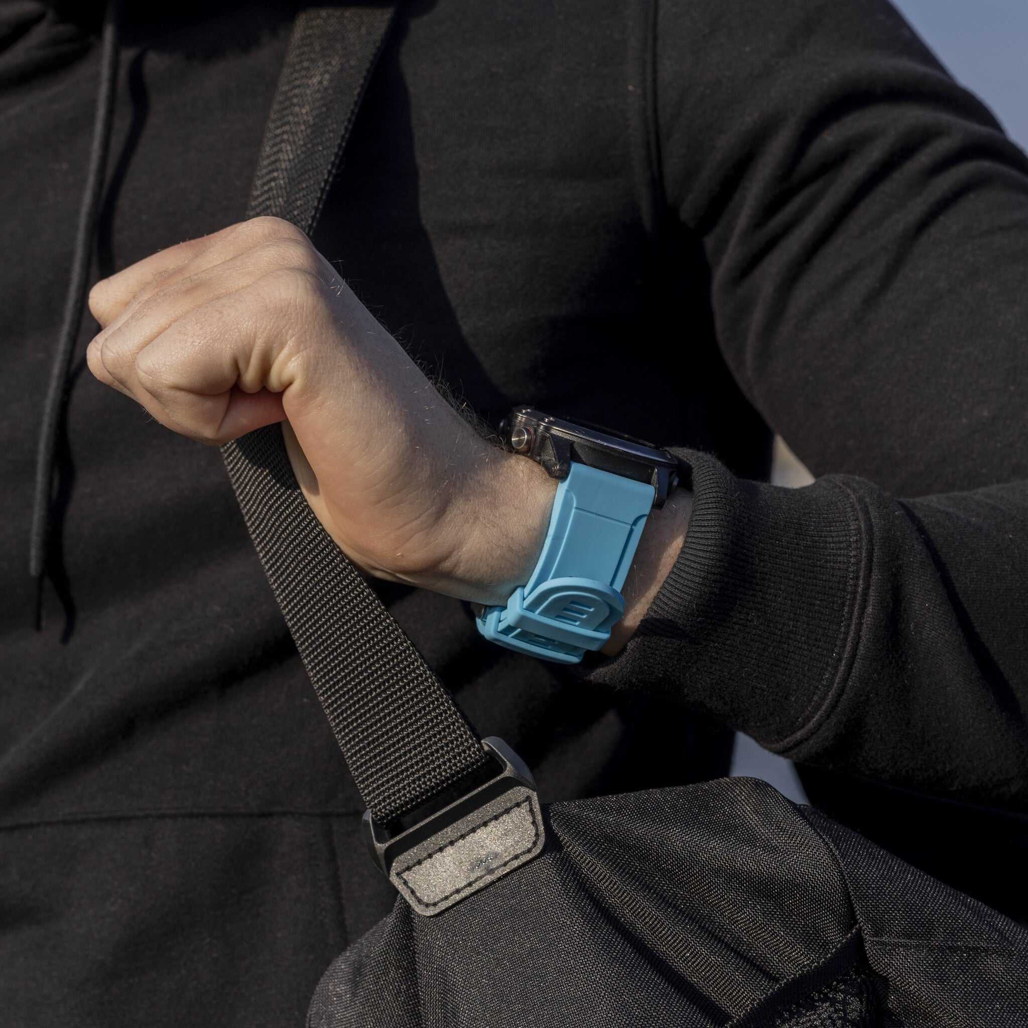 Garmin Fenix 7x Glossy Silicone Strap (Light Blue)