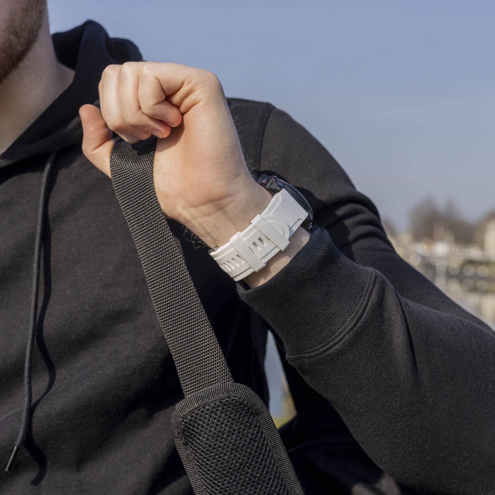 Correa silicona brillante Garmin Fenix 7x (blanco)