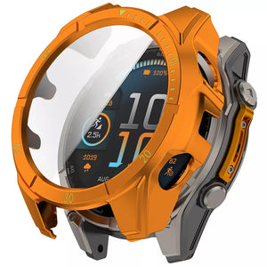 Funda rígida con vidrio Garmin Fenix 8 - 51mm SOLAR (naranja/verde)