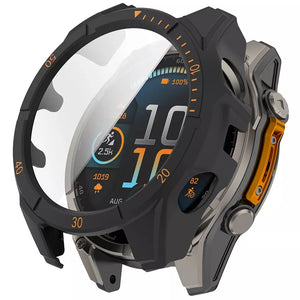 Funda rígida con vidrio Garmin Fenix 8 - 51mm SOLAR (negra/naranja)