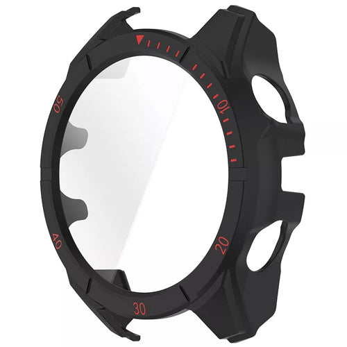 Funda rígida con vidrio Garmin Fenix 8 - 51mm SOLAR (negra/rojo)