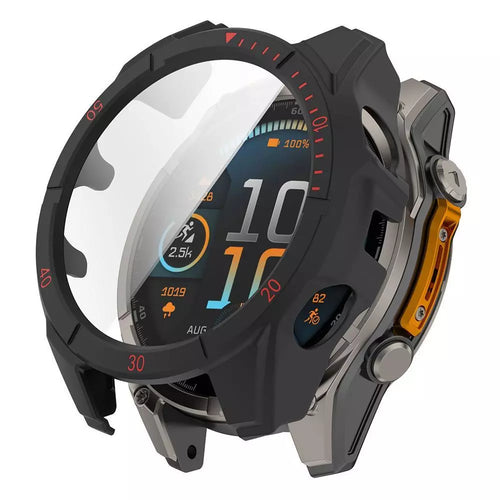 Funda rígida con vidrio Garmin Fenix 8 - 51mm SOLAR (negra/rojo)