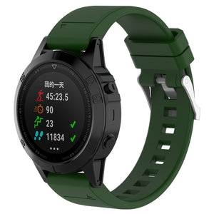 Garmin Quatix 8 Pro - 47mm Glossy Silicone Strap (Army Green)