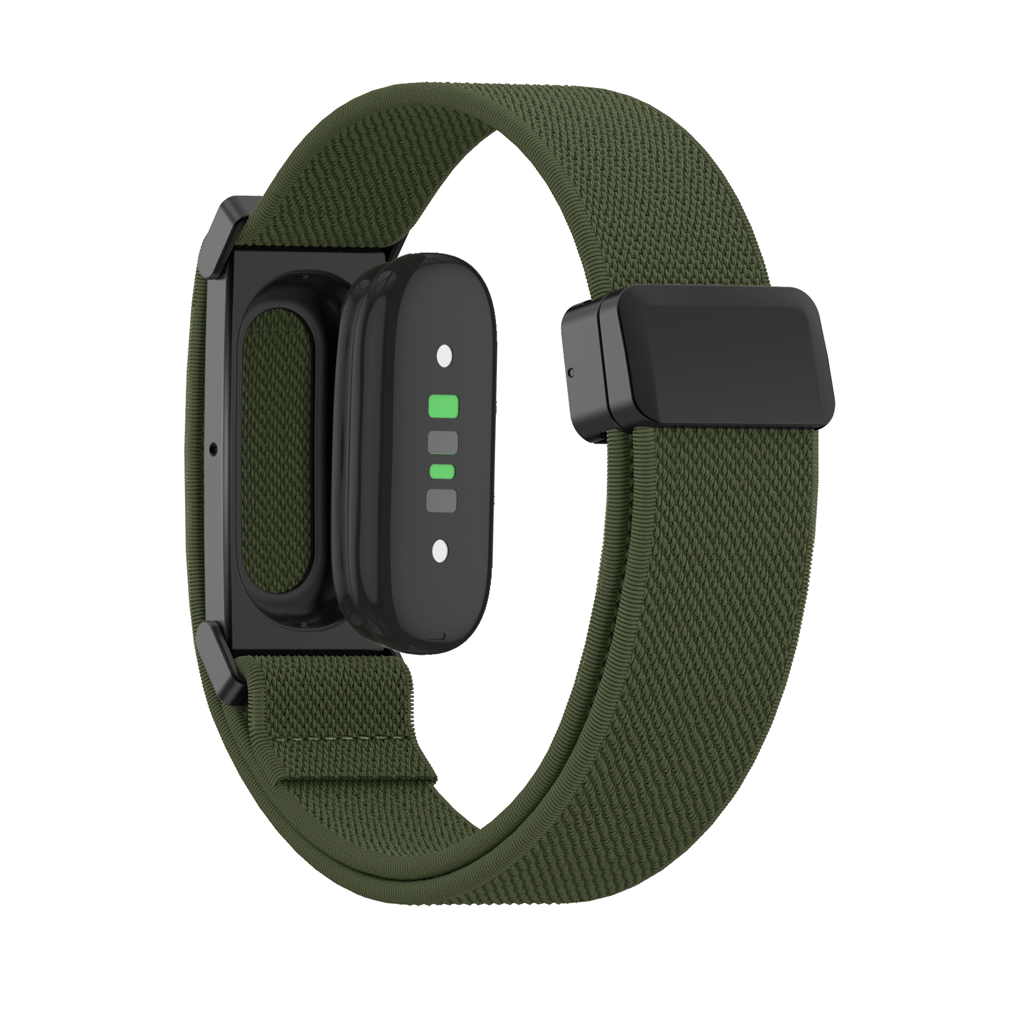 Bandz Correa biceps nylon con hebilla-D Fitbit Air (verde militar)
