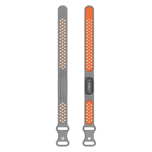 Silicone Sport Strap, dark grey/orange