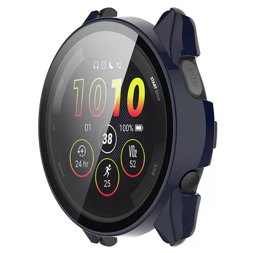 Funda rígida con vidrio Garmin Forerunner 265 (azul oscuro)