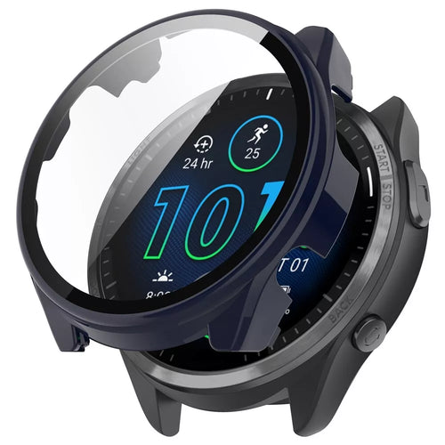 Funda rígida con vidrio Garmin Forerunner 965 (azul oscuro)