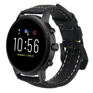 Correa cuero Fossil Gen 4 Explorist HR (negro)