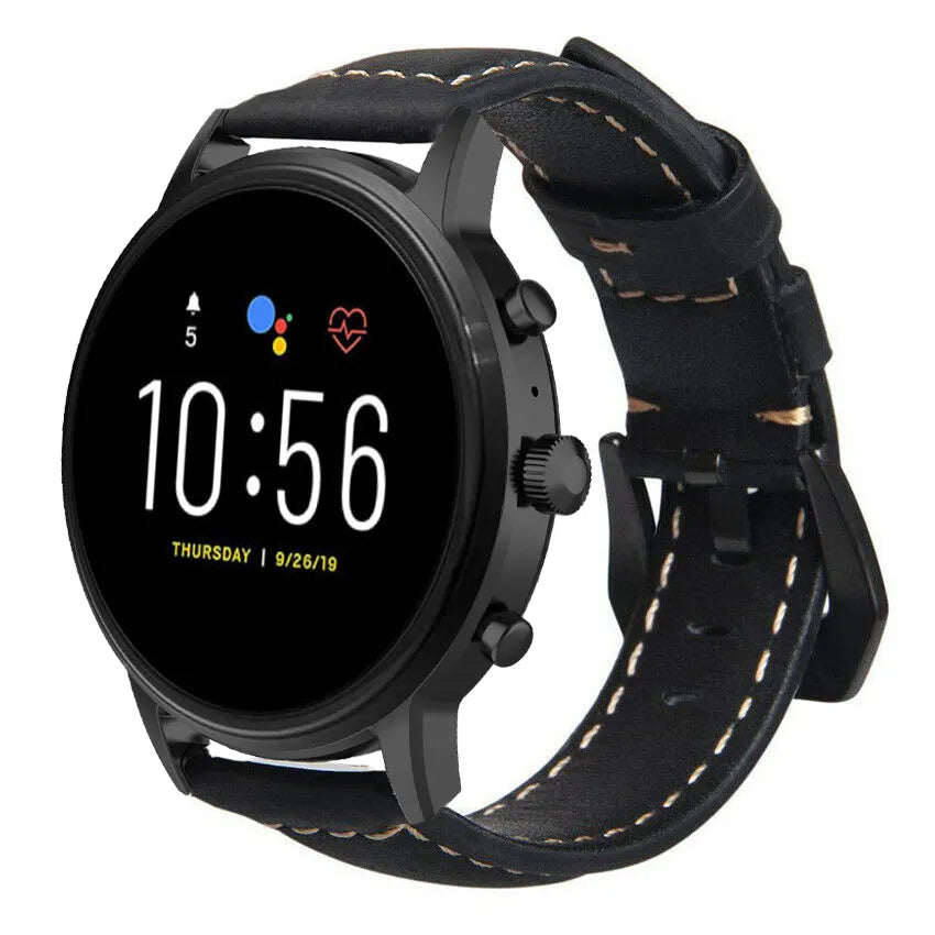 Correa cuero Fossil Gen 4 Explorist HR (negro)
