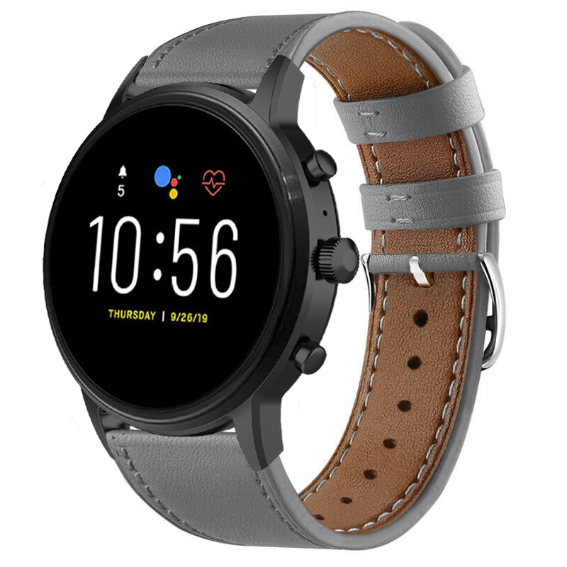 Fossil Gen 4 Explorist (HR) Leather Strap (Grey)