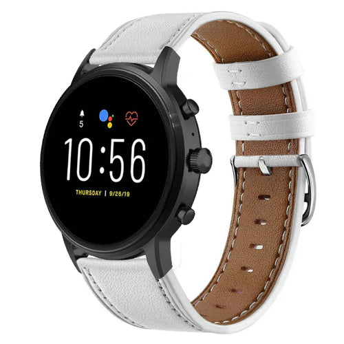 Correa cuero Fossil Gen 4 Explorist HR (blanco)