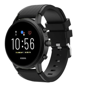 Fossil Gen 4 Explorist (HR) Silicone Strap (Black)